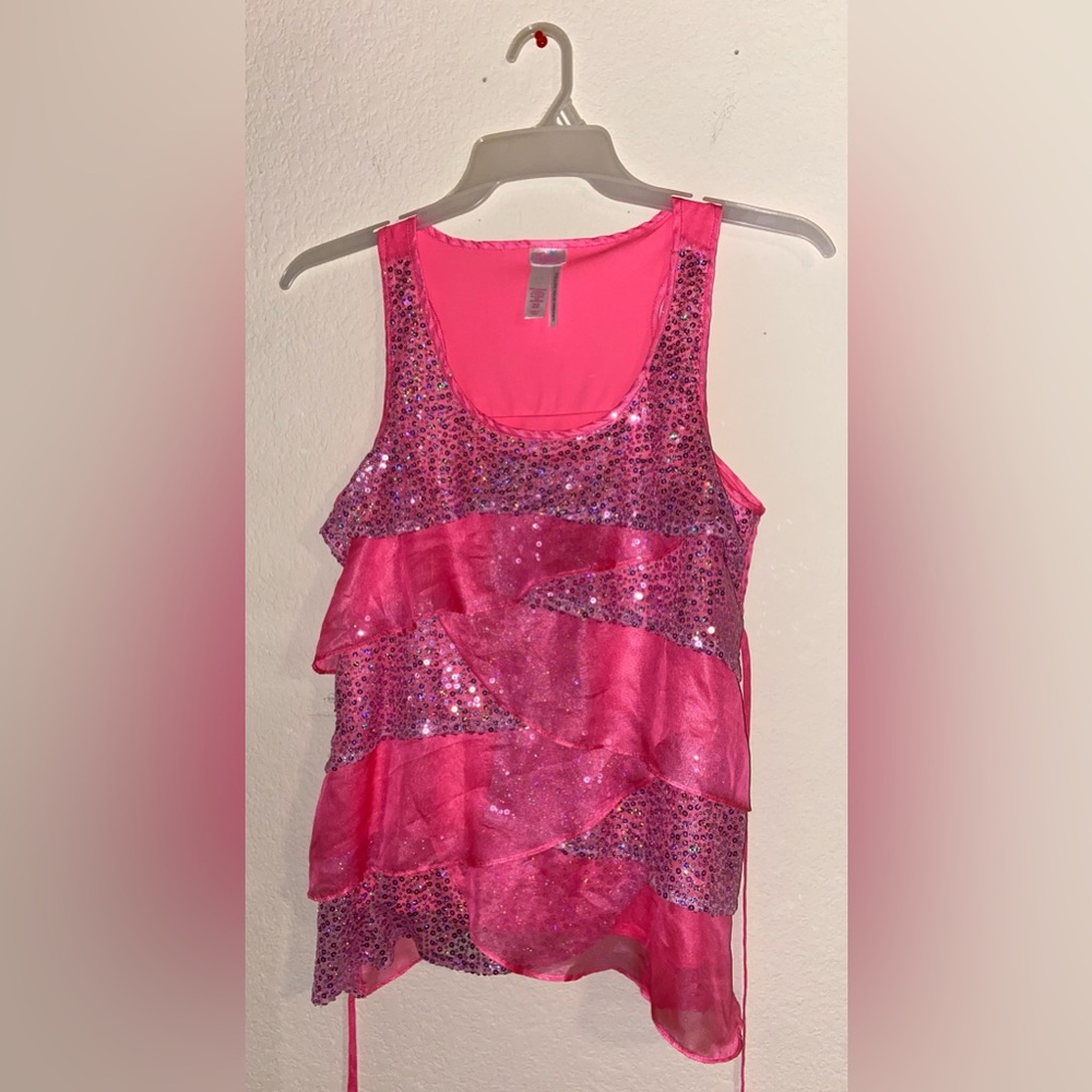 Justice: Just For Girls! Glitter Layered Blouse Tank with Back Tie